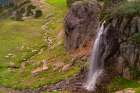 USA-Colorado-Uncompahgre National Forest Landscape with Porphyry Falls and stream Art Print